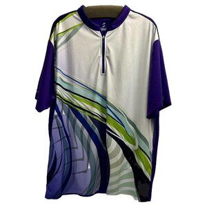 Savalino Quarter Zip Purple Multi-Color Bowling Shirt Size 3XL
